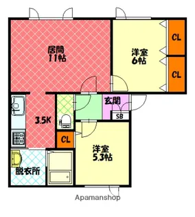 リアルホーム北門17【1階】の間取り
