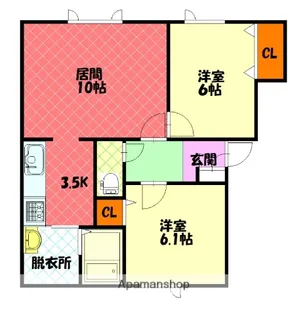 リアルホーム北門17【2階】の間取り