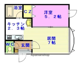ルート医大前B【105号室】の間取り