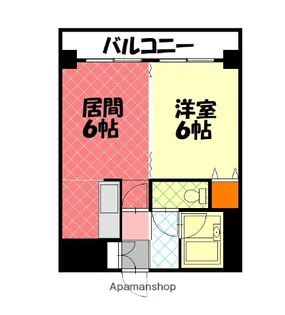 ナッツSPIRIT2【602号室】の間取り