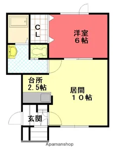 1LDKの間取り画像