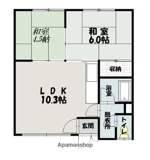 2LDKの間取り画像