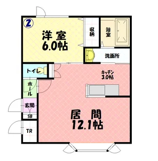 ブルーソールB【202号室】の間取り