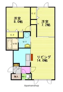 きゃらうぇいⅡ【1階】の間取り