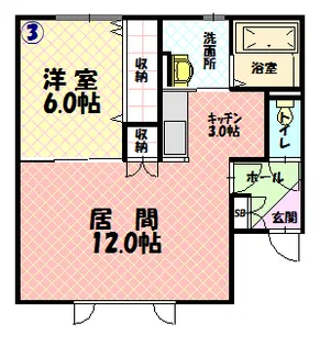 グランビュー神楽【1階】の間取り