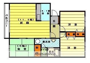 カサ・デルリオ【1004号室】の間取り