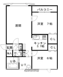 リシェヌ【2階】の間取り