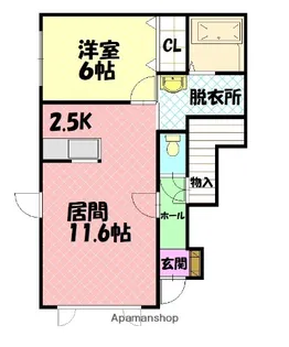 ボックス南D館【1階】の間取り
