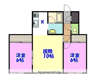 ベルフラワーA【2階】の間取り