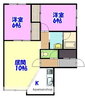 ベルフラワーA【2階】の間取り