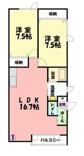 HARMONYパーク【201号室】の間取り