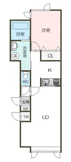ラ・トルチェB【1階】の間取り