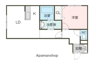 1LDKの間取り画像