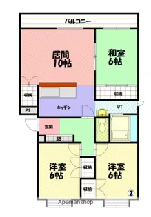 エスティ神楽【202号室】の間取り