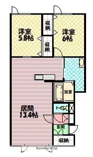 リュミエールB【2階】の間取り