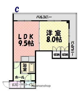 メゾンペガサス【5階】の間取り