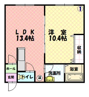 レジデンスほの香【101号室】の間取り