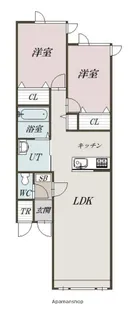 ゼロワンウエスト【2階】の間取り