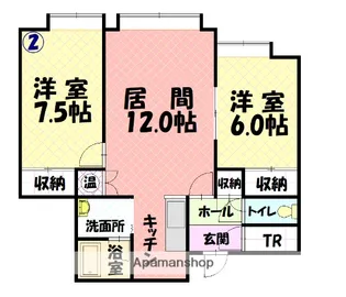 シャンフA【2階】の間取り