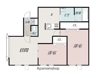 イーストAOI【102号室】の間取り
