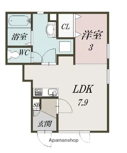 SmileⅡ【103号室】の間取り
