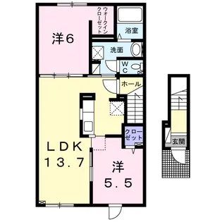 2LDKの間取り画像