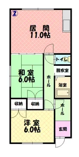 富コーポ【202号室】の間取り