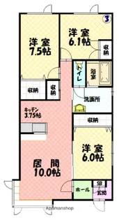 ゴールドベル【103号室】の間取り