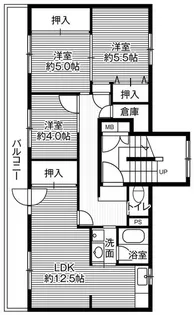 ビレッジハウス春光1号棟【2階】の間取り