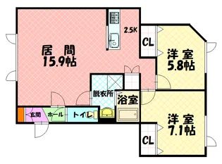 FORESTA豊岡【1階】の間取り