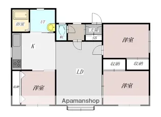 岸上マンション【1階】の間取り