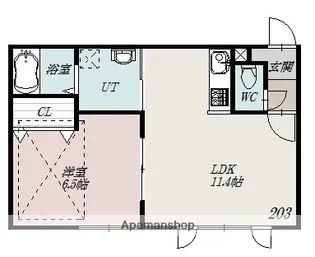 ヴェルヒュッテ旭川南2条【2階】の間取り