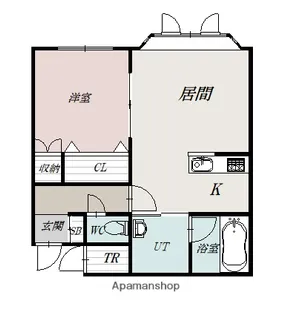 シャルマン神楽B棟【104号室】の間取り