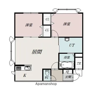シャルマン神楽C棟【203号室】の間取り