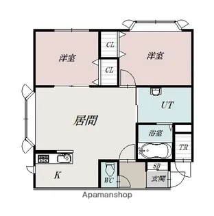 シャルマン神楽C棟【2階】の間取り