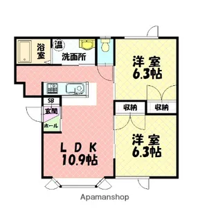 フィールドワン【1階】の間取り