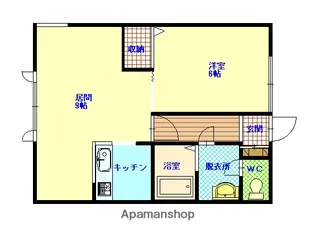 1LDKの間取り画像