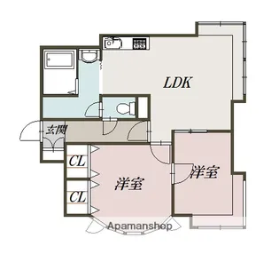 アルファコートⅢ【201号室】の間取り