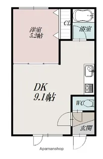 ツインクル西御料A【201号室】の間取り