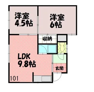 フォーセブンマンション【1階】の間取り