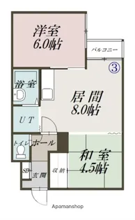 リベラハイツ【3階】の間取り