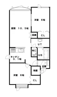 イムーヴルⅡ【2階】の間取り