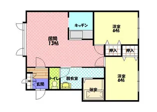 シャンポールB棟【2階】の間取り