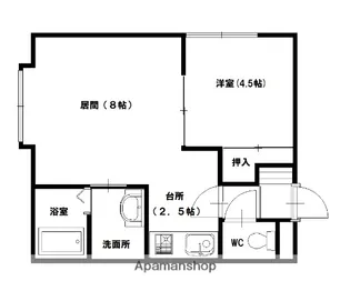 リラコートB【2階】の間取り