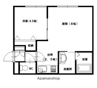 リラコートB【1階】の間取り