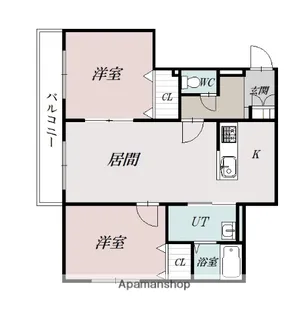 クレストパレス【3階】の間取り