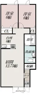 ROOM LAMP(ルームランプ)【102号室】の間取り