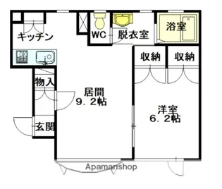 1LDKの間取り画像