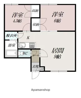 シャルム赤塚 川端【2階】の間取り