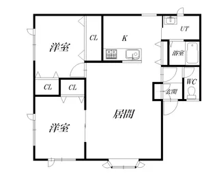 2LDKの間取り画像